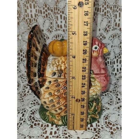 Vintage BICO China Thanksgiving Turkey Sugar Bowl Lid Harvest Basket Creamer Set - Picture 10 of 11